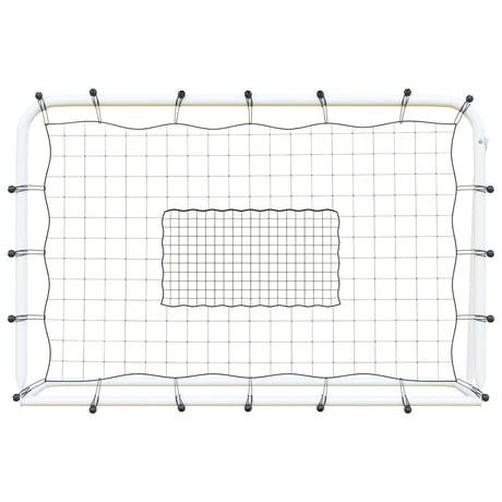 Voetbalrebounder 184x61x123 cm staal en PE wit en zwart