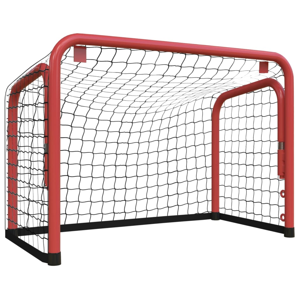 Hockeydoel met net 68x32x47 cm staal en polyester rood en zwart - AllerleiShop