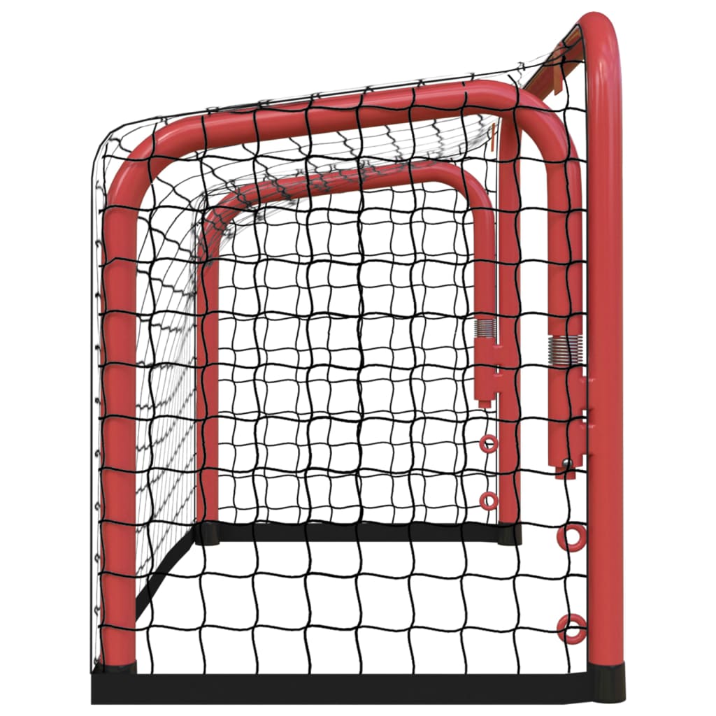 Hockeydoel met net 68x32x47 cm staal en polyester rood en zwart - AllerleiShop