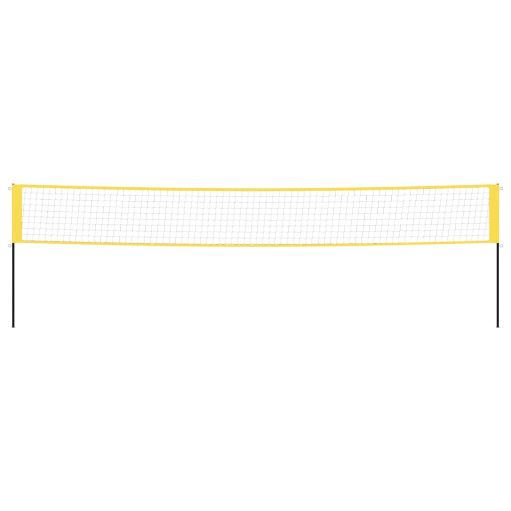 Badmintonnet 600x155 cm PE-stof geel en zwart