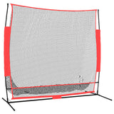 Honkbalnet draagbaar 215x107x216 cm polyester zwart en rood