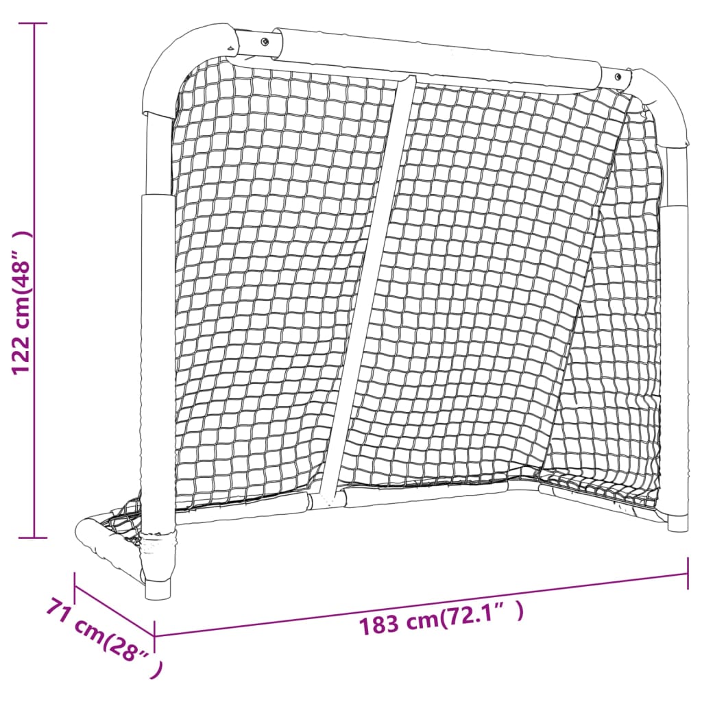 Hockeydoel 183x71x122 cm polyester rood en wit - AllerleiShop