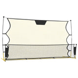 Voetbal reboundnet 183x85x120 cm polyester zwart en geel - AllerleiShop