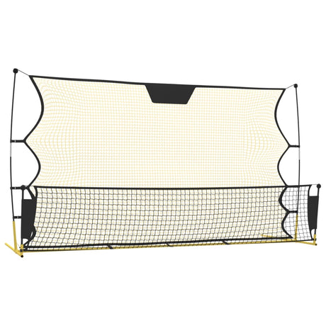 Voetbal reboundnet 183x85x120 cm polyester zwart en geel