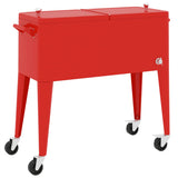 Koelbox op wielen 92x43x89 cm rood - AllerleiShop