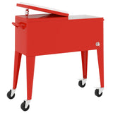 Koelbox op wielen 92x43x89 cm rood - AllerleiShop