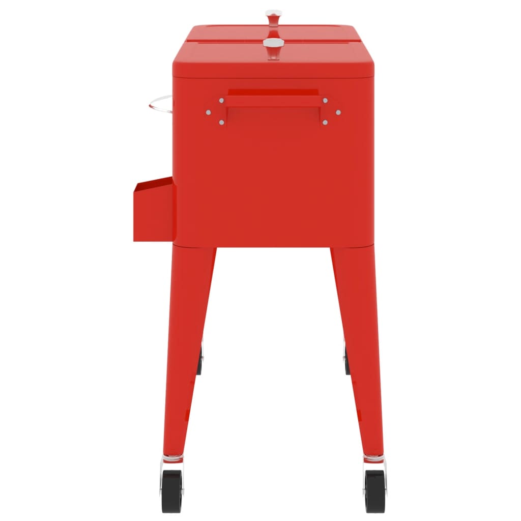 Koelbox op wielen 92x43x89 cm rood - AllerleiShop