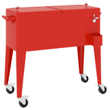 Koelbox op wielen 92x43x89 cm rood - AllerleiShop