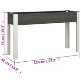 Plantenbak verhoogd 120x40x75 cm HKC grijs - AllerleiShop