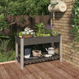 Plantenbak verhoogd met schap 120x50x75 cm HKC grijs - AllerleiShop