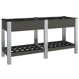 Plantenbak verhoogd met schap 175x50x75 cm HKC grijs - AllerleiShop