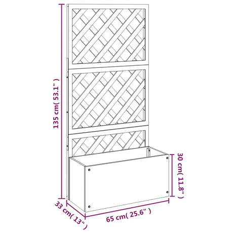 Plantenbak met latwerk 65x33x135 cm HKC - AllerleiShop