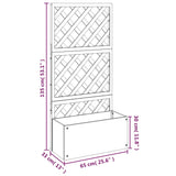 Plantenbakken met latwerk 2 st 65x33x135 cm HKC grijs