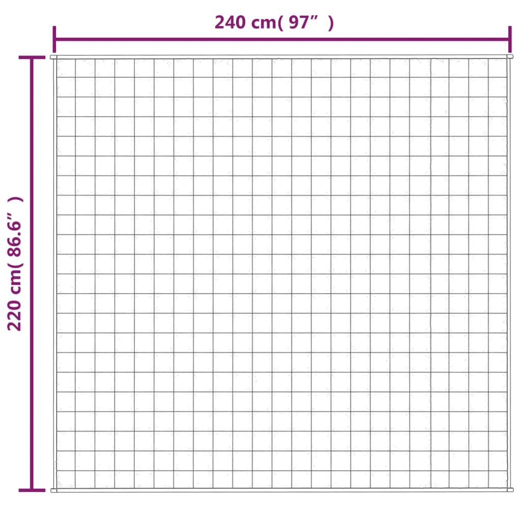 Verzwaringsdeken 220x240 cm 15 kg stof grijs