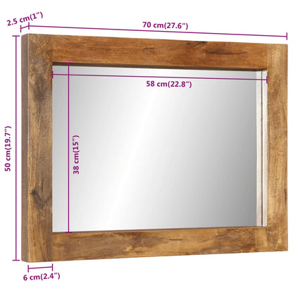 Spiegel 70x50 cm massief mangohout en glas - AllerleiShop