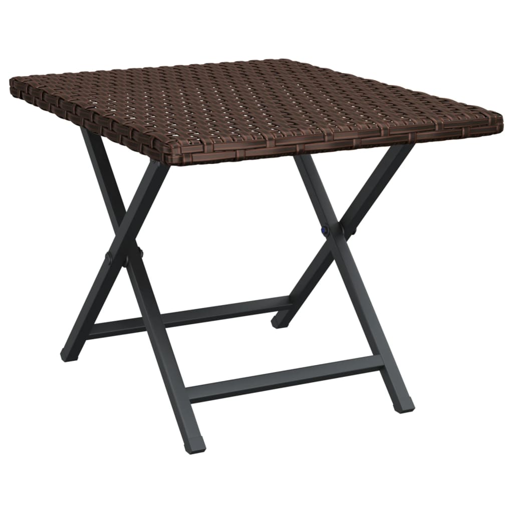 Tafel inklapbaar 45x35x32 cm poly rattan bruin - AllerleiShop