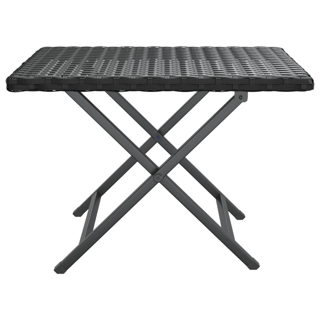 Tafel inklapbaar 45x35x32 cm poly rattan zwart - AllerleiShop