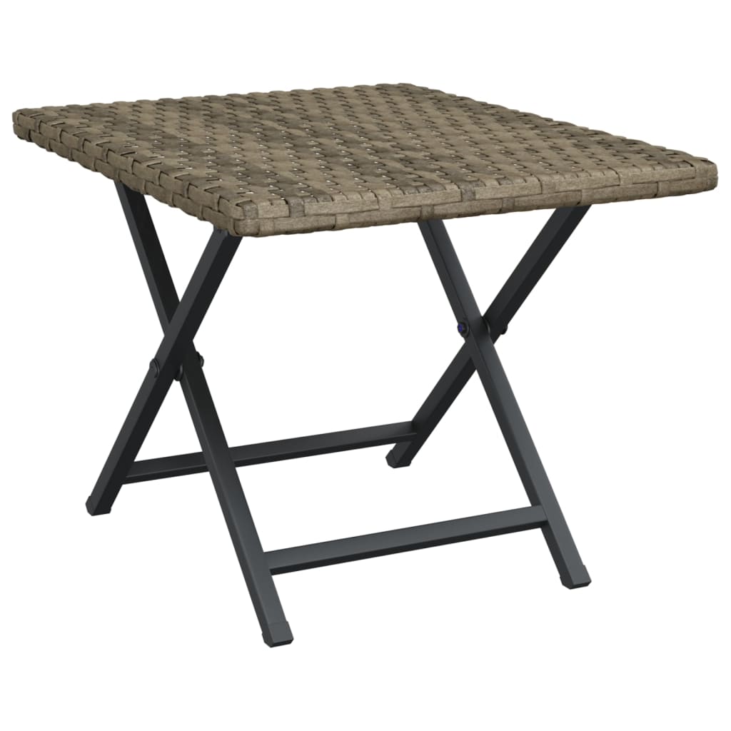 Tafel inklapbaar 45x35x32 cm poly rattan grijs - AllerleiShop