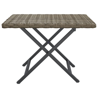 Tafel inklapbaar 45x35x32 cm poly rattan grijs - AllerleiShop