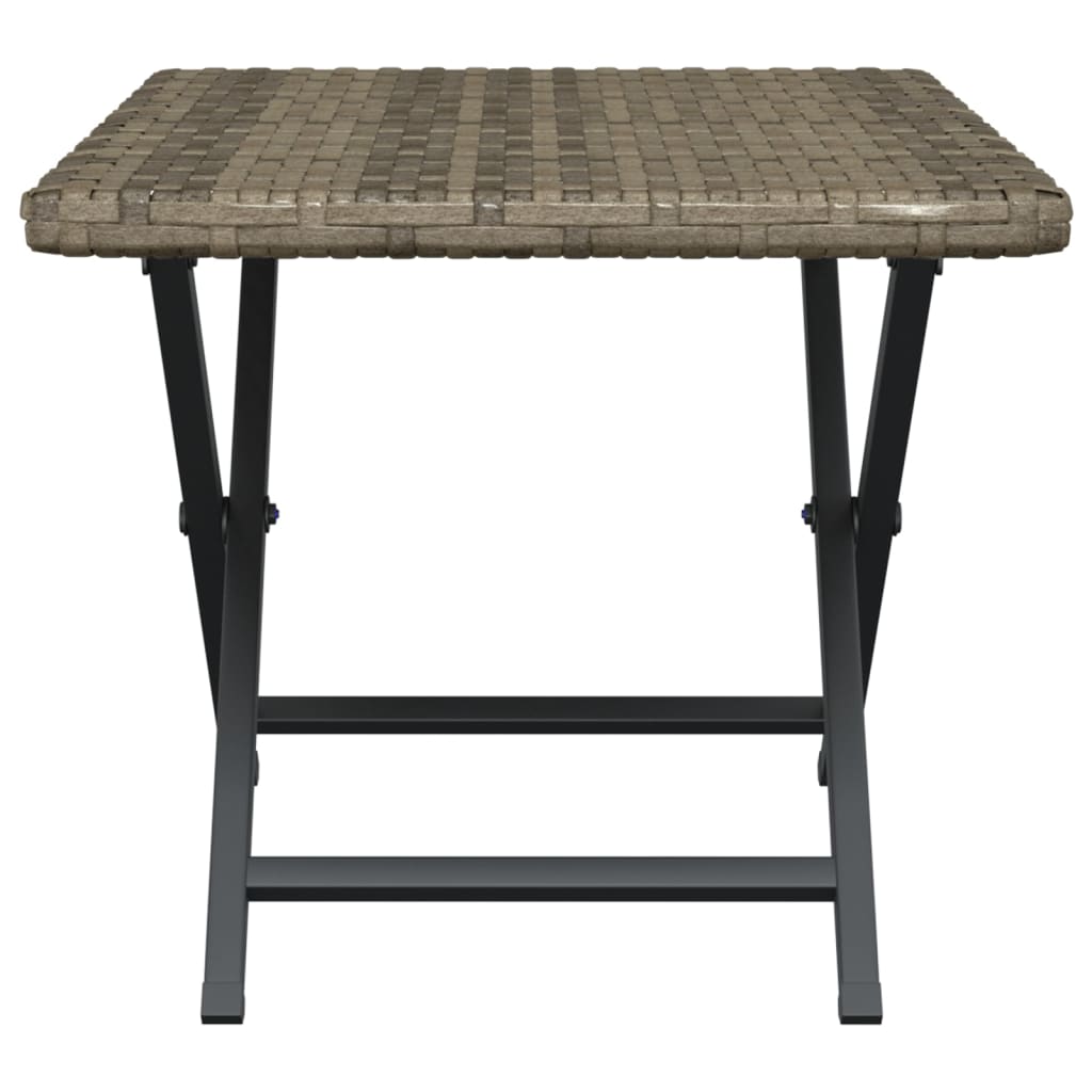 Tafel inklapbaar 45x35x32 cm poly rattan grijs - AllerleiShop