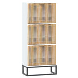 Schoenenkast 52x25x120 cm bewerkt hout wit - AllerleiShop