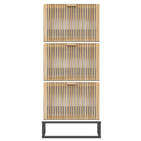 Schoenenkast 52x25x120 cm bewerkt hout wit - AllerleiShop