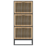 Schoenenkast 52x25x120 cm bewerkt hout zwart - AllerleiShop