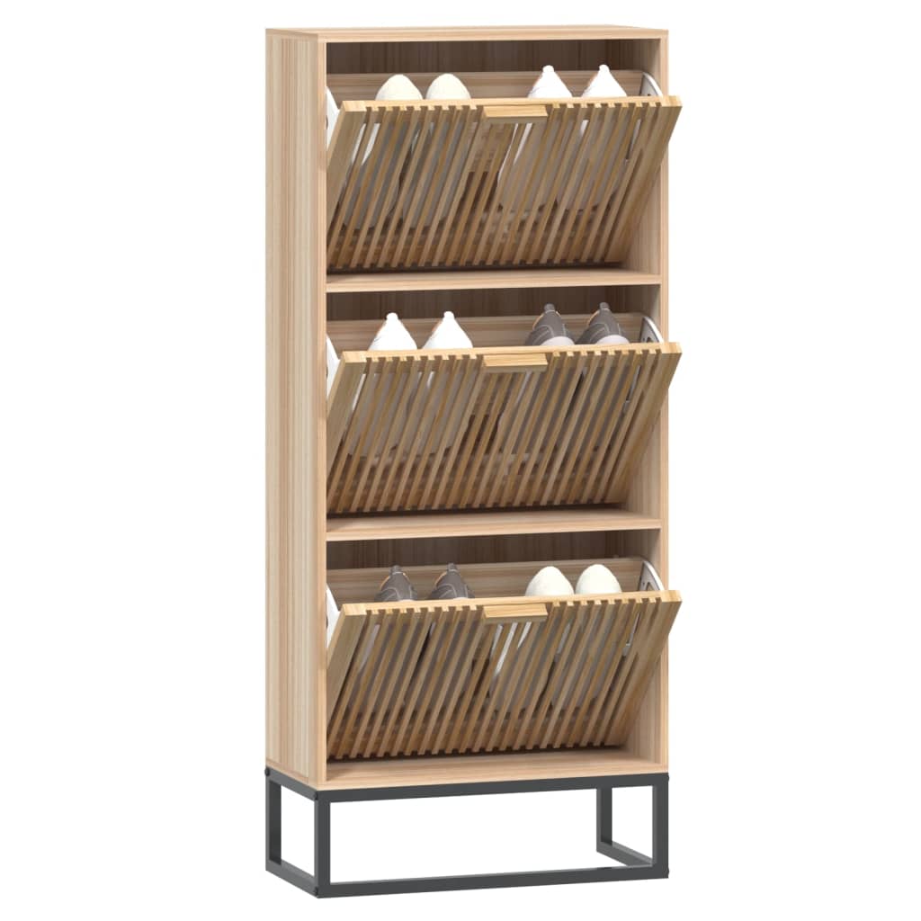 Schoenenkast 52x25x120 cm bewerkt hout - AllerleiShop