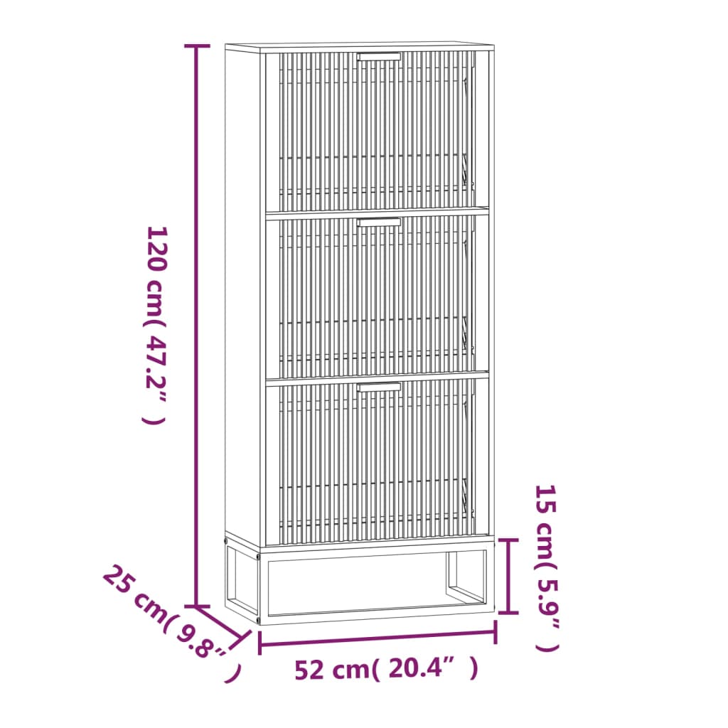 Schoenenkast 52x25x120 cm bewerkt hout - AllerleiShop