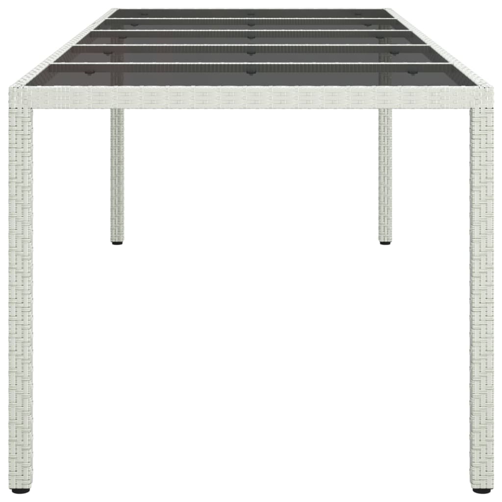 Tuintafel 250x100x75 cm poly rattan en gehard glas wit - AllerleiShop