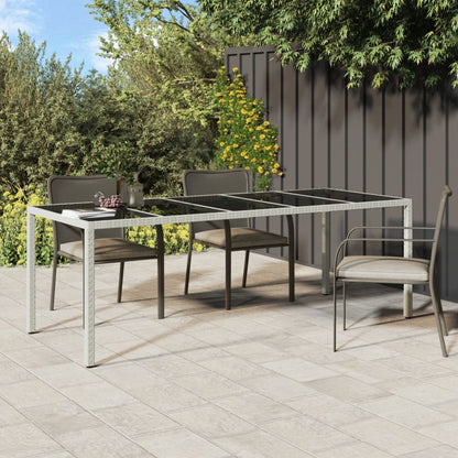 Tuintafel 250x100x75 cm poly rattan en gehard glas wit - AllerleiShop