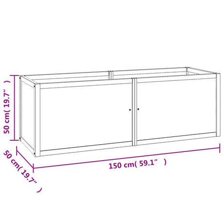 Plantenbak verhoogd 150x50x50 cm massief teakhout - AllerleiShop