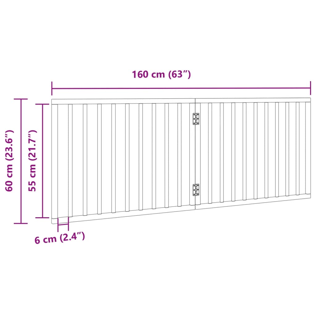 Hondenhek inklapbaar 2 panelen 160 cm populierenhout wit - AllerleiShop