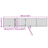 Hondenhek inklapbaar 4 panelen 320 cm populierenhout bruin - AllerleiShop