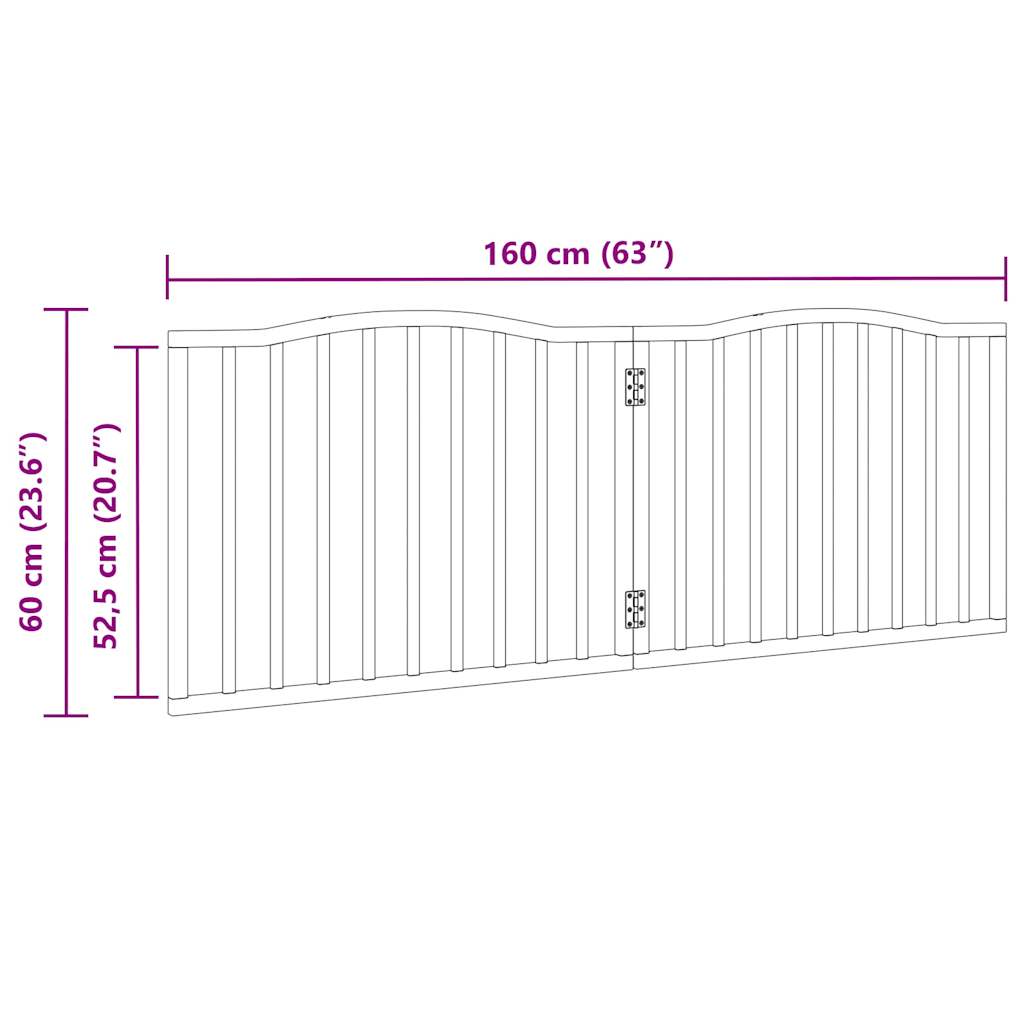 Hondenhek inklapbaar 2 panelen 160 cm populierenhout - AllerleiShop