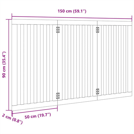 Hondenhek inklapbaar 3 panelen 150 cm populierenhout - AllerleiShop