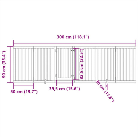 Hondenhek inklapbaar 6 panelen 300 cm populierenhout - AllerleiShop