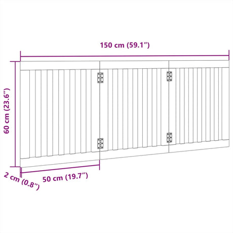 Hondenhek inklapbaar 3 panelen 150 cm populierenhout wit - AllerleiShop