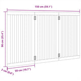 Hondenhek inklapbaar 3 panelen 150 cm populierenhout wit - AllerleiShop