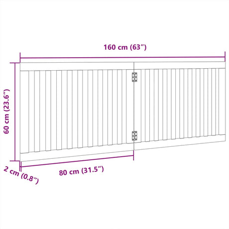 Hondenhek inklapbaar 2 panelen 160 cm populierenhout wit - AllerleiShop