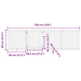 Hondenhek inklapbaar met deur 4 panelen 320 cm populierhout wit - AllerleiShop