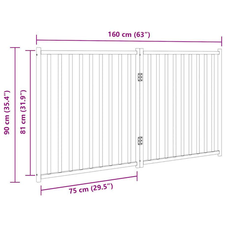 Hondenhek inklapbaar 2 panelen 160 cm massief vurenhout - AllerleiShop