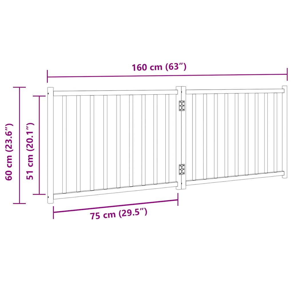 Hondenhek inklapbaar 2 panelen 160 cm massief vurenhout wit - AllerleiShop