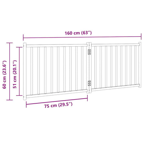 Hondenhek inklapbaar 2 panelen 160 cm massief vurenhout wit - AllerleiShop