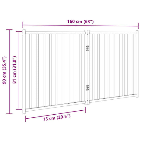 Hondenhek inklapbaar 2 panelen 160 cm massief vurenhout wit - AllerleiShop