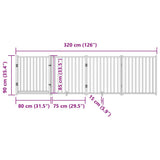 Hondenhek inklapbaar 4 panelen 320 cm massief vurenhout wit - AllerleiShop