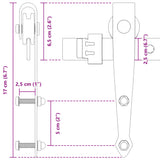 Ophangset voor minischuifdeur 122 cm koolstofstaal zwart - AllerleiShop