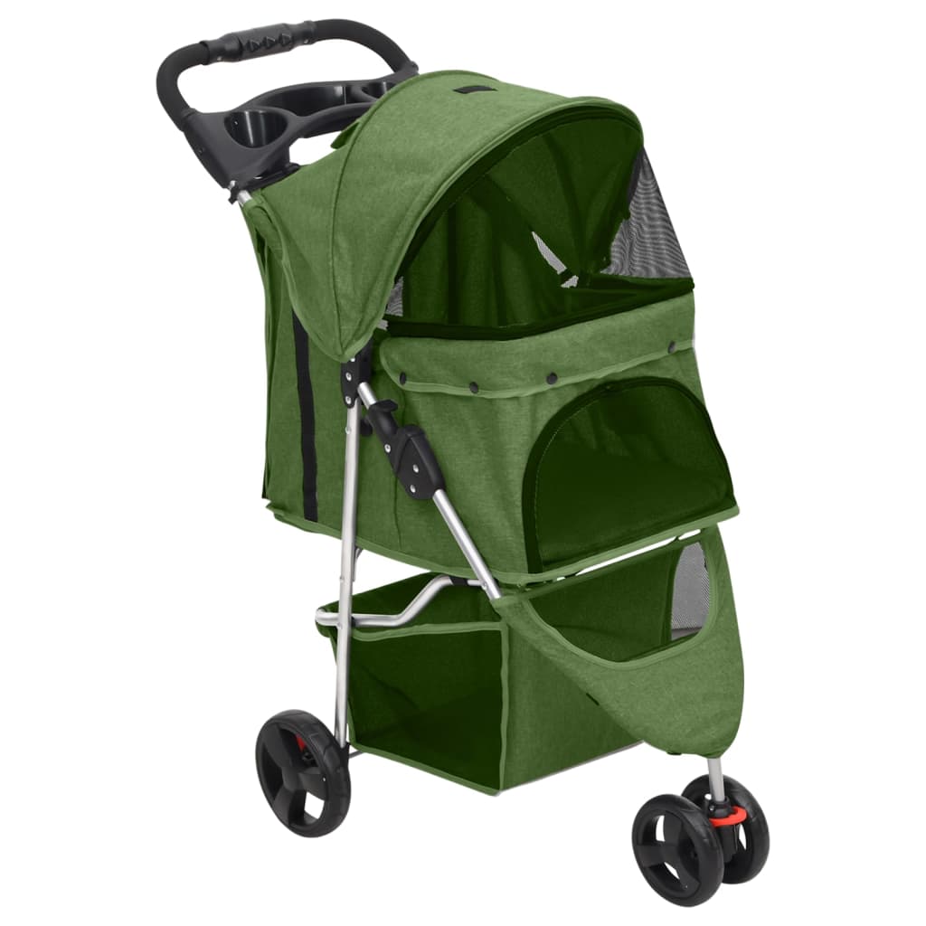 Hondenwagen inklapbaar 80x46x98 cm oxford stof groen