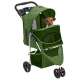 Hondenwagen inklapbaar 80x46x98 cm oxford stof groen