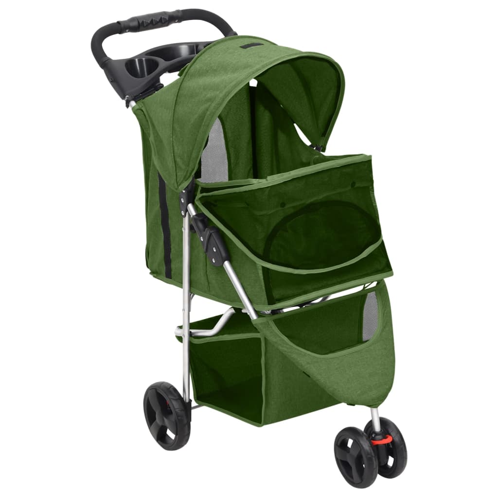 Hondenwagen inklapbaar 80x46x98 cm oxford stof groen